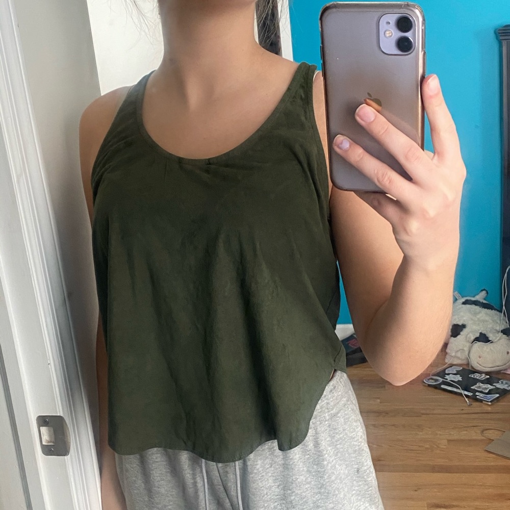 Flowy forest green tank top